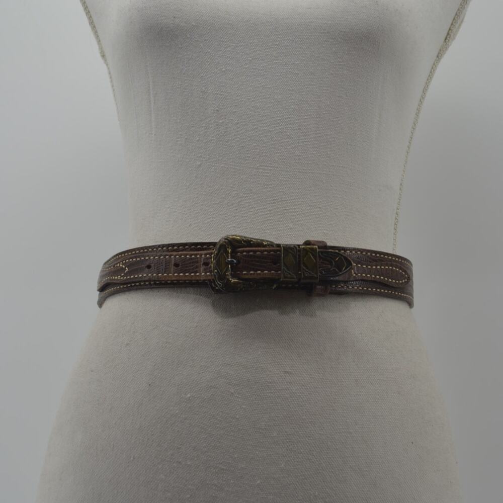 TexTan Women's Western Cowgirl Brown Leather Belt Boho Sz 28 - Picture 14 of 14